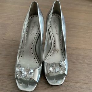 BCBGirls silver heels - size 7